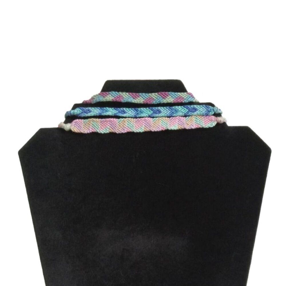 Handmade Set of 3 Multicolored Abstract Design Adjustable Friendship Bracelets